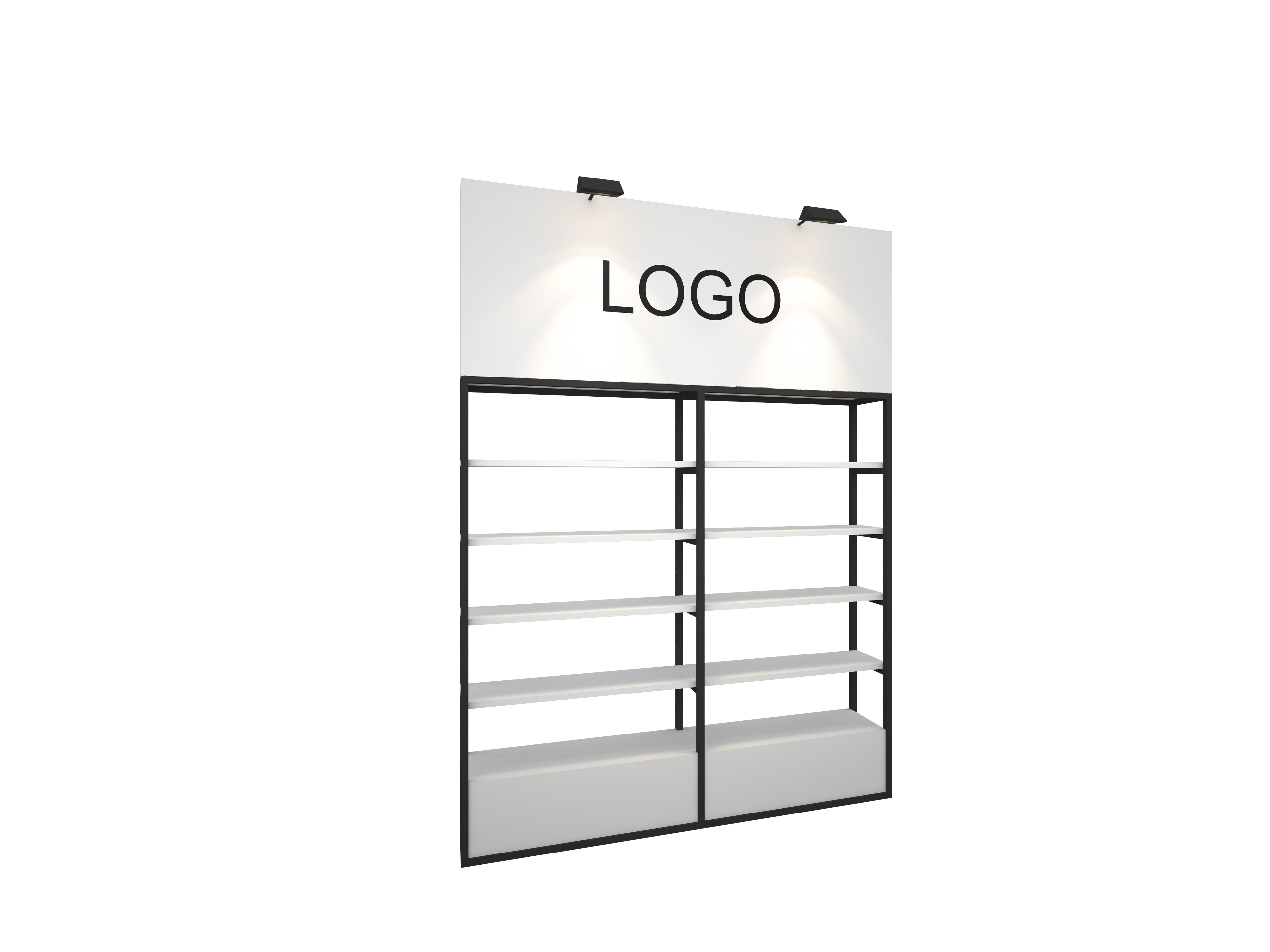 Double Shelf Wall with Lights