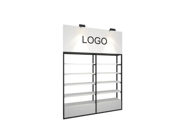 Double Shelf Wall with Lights