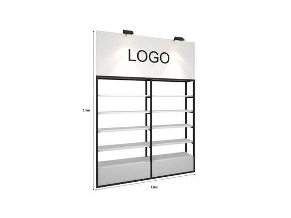 Double Shelf Wall with Lights
