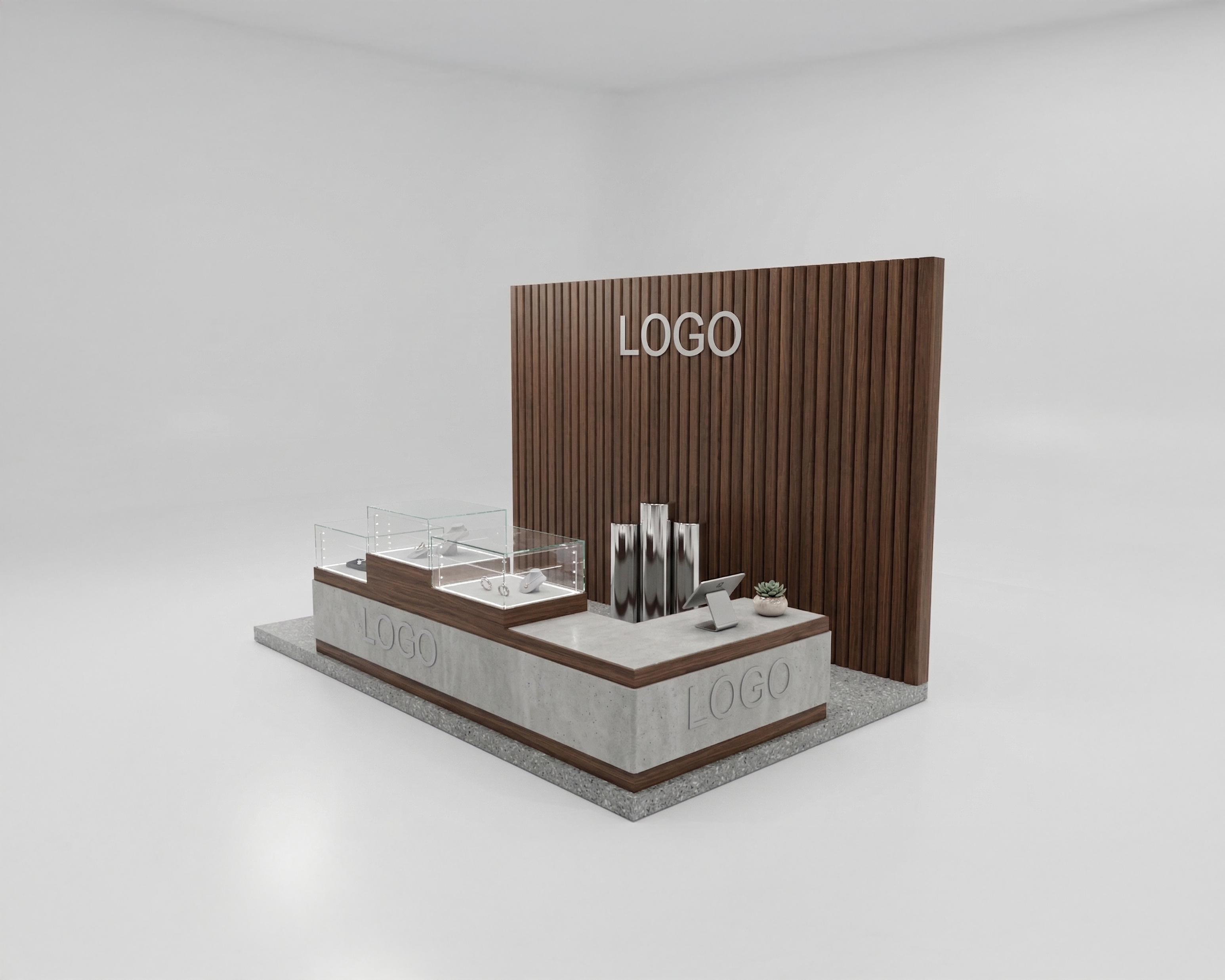 L-Shaped Glass Boutique
